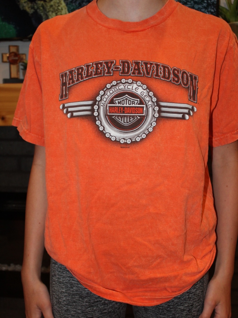 Harley-Davidson Orange and Black Logo Tee